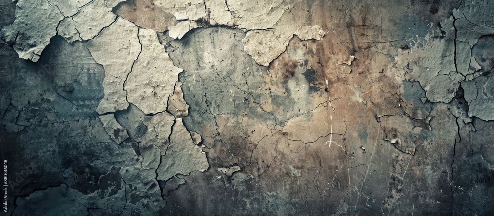 Poster Wall with a worn look featuring cracks and an aged appearance perfect for a copy space image