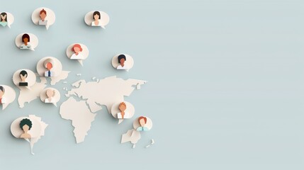 A world map with people in different shapes and sizes