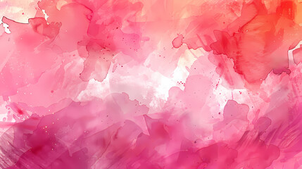 Fototapeta premium Vibrant abstract pink watercolor background with splashes and gradients