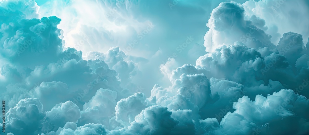 Aufkleber Storm clouds creating a dramatic backdrop in a blue sky with copy space image