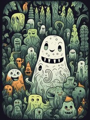 Cute Ghost in Nature. Adorable Illustration for All Ages
