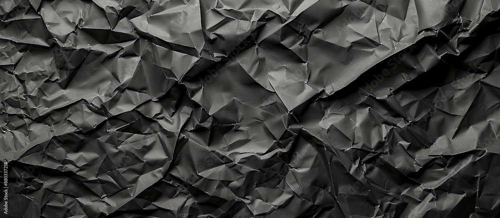 Poster Background of crumpled black paper with copy space image