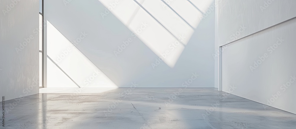Poster Interior with a white wall and empty space for a copy space image