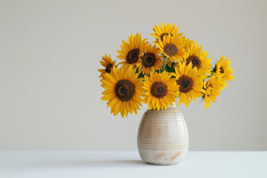 A sunflowers in minimalist vase