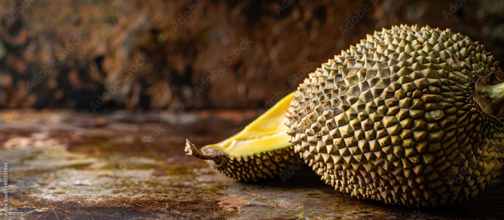 Aufkleber Jackfruit s shell has a rough surface ideal for a copy space image