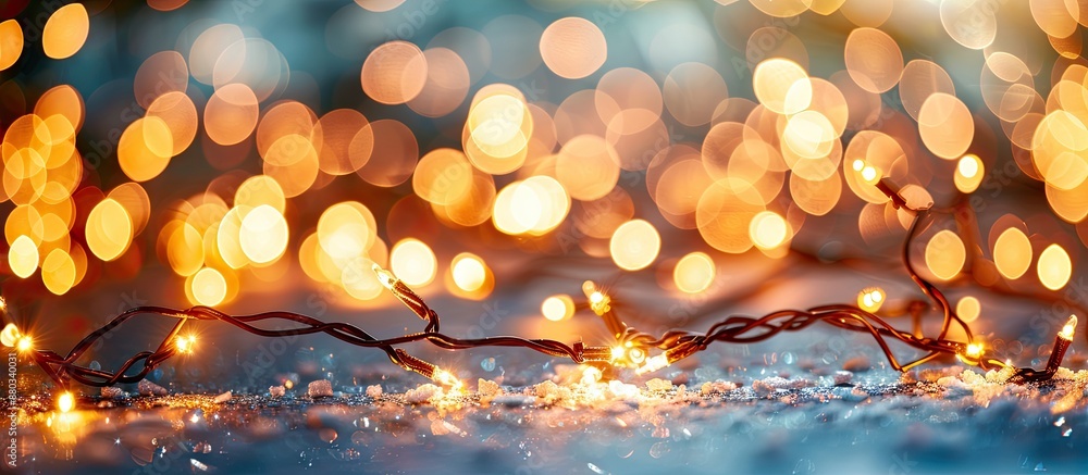 Aufkleber Blurry background of sparkle lights in a festive setting with lit circles suitable for holiday concepts Perfect for a copy space image