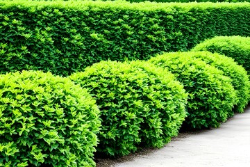 Green garden bushes
