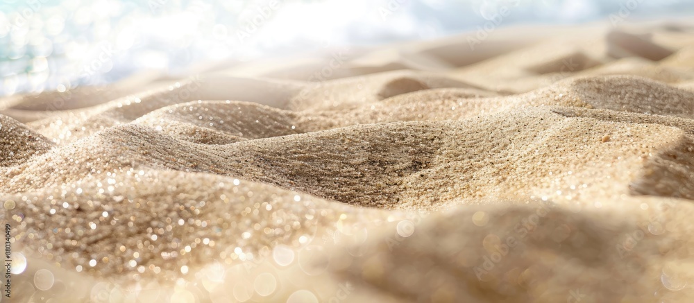 Aufkleber Close up view of a sandy beach background with space for text suitable for a summer concept with a copy space image available