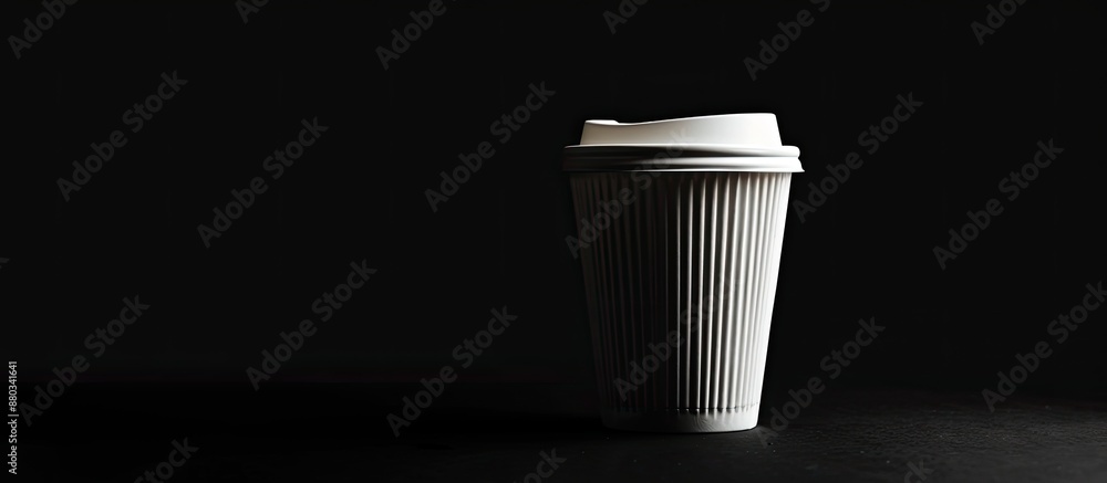 Aufkleber a white takeout coffee cup against a black background creating a stylish and elegant contrast perfec