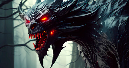 Abstract dark evil demon background for art design