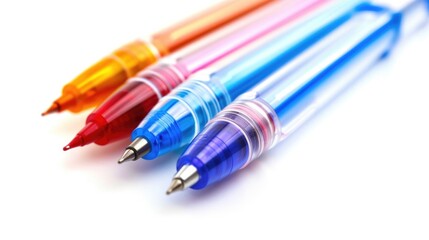 Pens Isolated. Design school supplies in white background for education