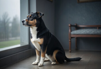 A dog waiting for its owner