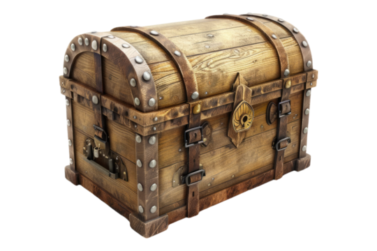 Treasure box isolated on transparent background