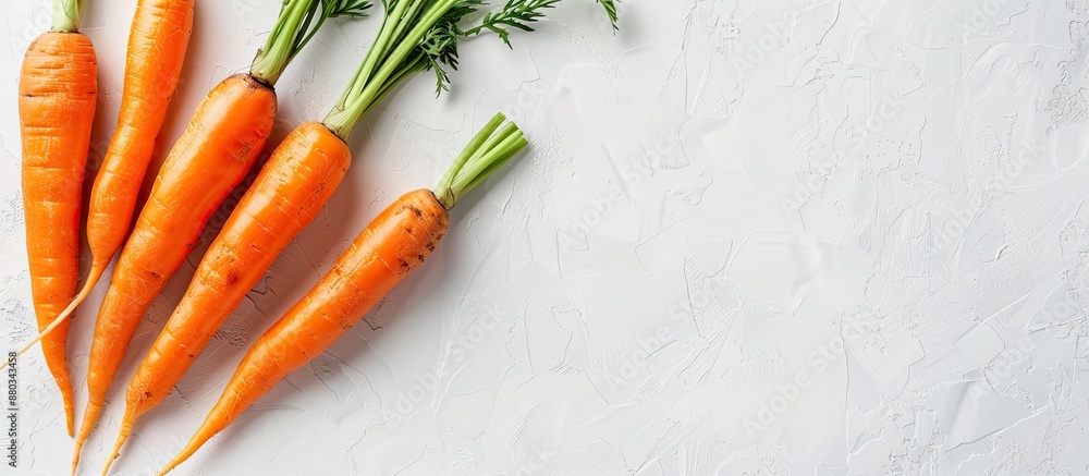 Aufkleber Carrot placed with a white background providing copy space image