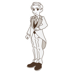 ウェディングスーツを着ている花婿