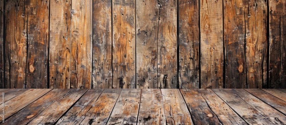 Poster wooden wall with scratched material for a background texture concept with copy space image