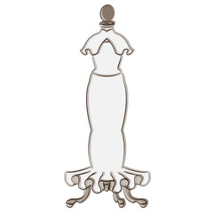 ウェディングドレスを掛けているトルソー