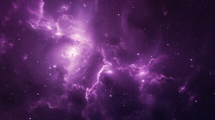 Naklejka premium 紫色の銀河 - 美しい星雲と輝く星々の宇宙背景.