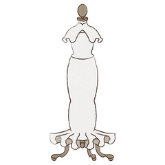 ウェディングドレスを掛けているトルソー