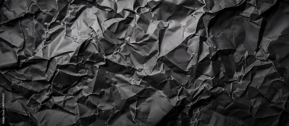 Aufkleber crumpled black paper with a vignette texture on a copy space image