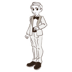 ウェディングスーツを着ている花婿