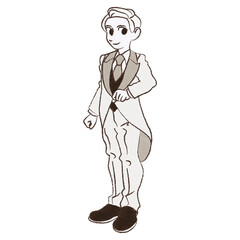 ウェディングスーツを着ている花婿