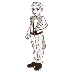 ウェディングスーツを着ている花婿