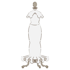 ウェディングドレスを掛けているトルソー