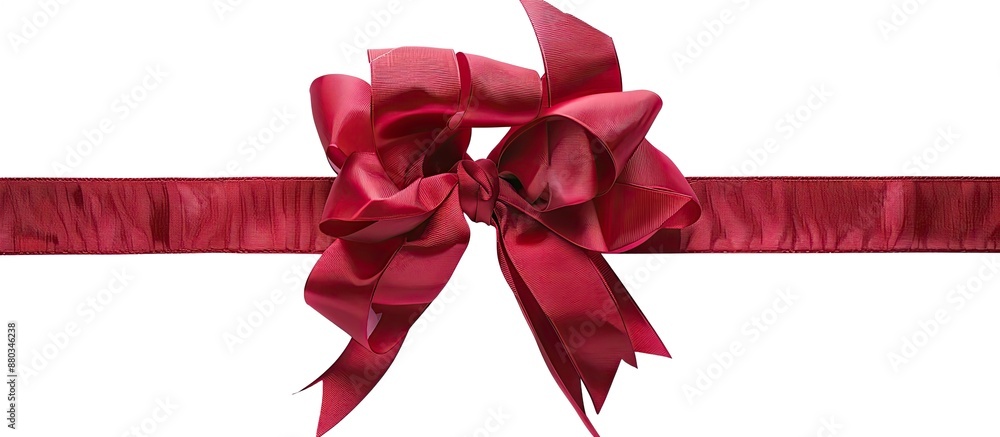Aufkleber Isolated on a white background a large red holiday bow with clipping path for copy space image