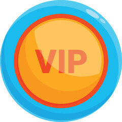 Orange vip icon with blue frame showing very important person status