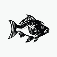 Fish Silhouette Vector Art Illustration Design