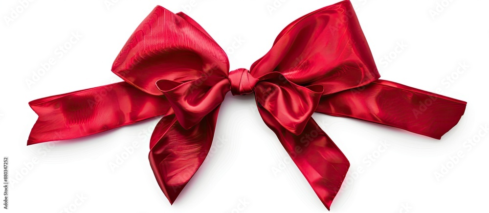 Fototapete isolated on a white background a large red holiday bow with clipping path for copy space image