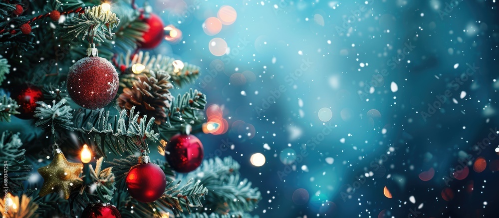 Aufkleber festive christmas backdrop featuring a tree and decorations ideal for greetings winter theme happy n
