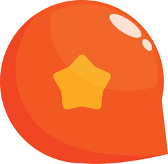 Orange glossy speech bubble with a star showing success of negotiations or importance of the message