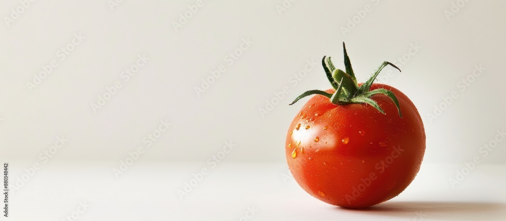 Aufkleber a vibrant red organic tomato isolated against a white backdrop perfect for adding your message or de