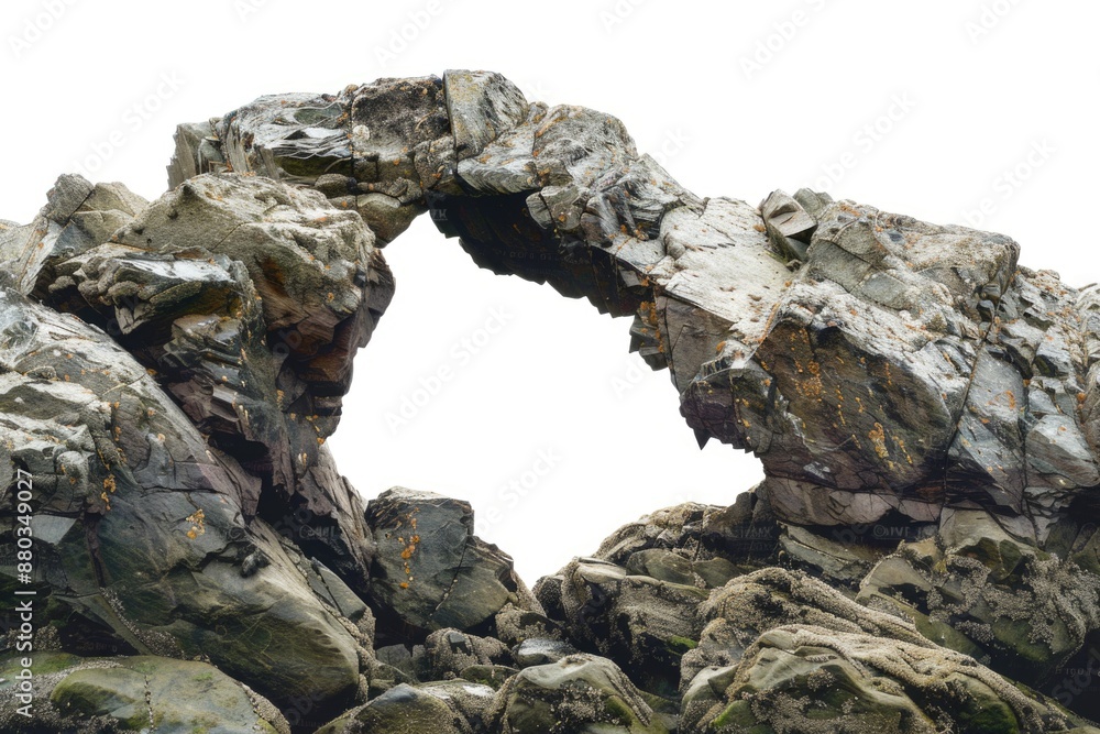 Poster A natural rock formation with a circular hole in its center, suitable for use as a background or abstract image