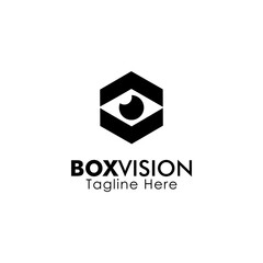 Fototapeta premium Box vision logo design inspiration