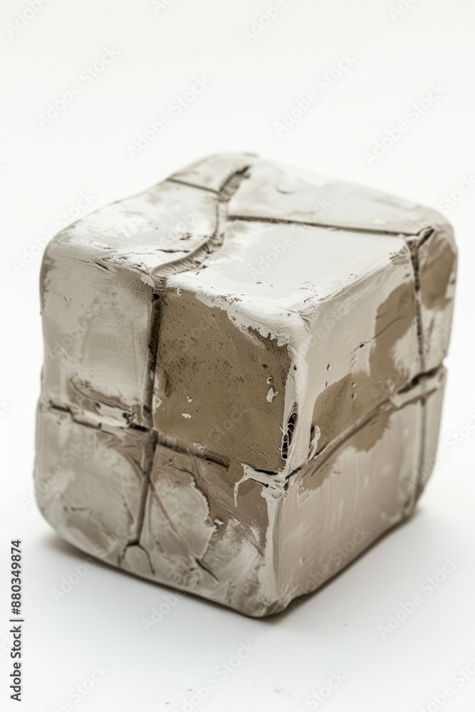 Aufkleber A simple cardboard box placed on a white surface, perfect for minimalist compositions or as a prop in various settings