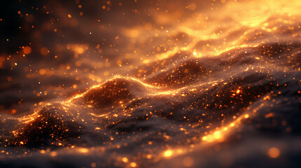 Obraz premium Black Cosmic Scene with Good Energy and Little Stars, Super Detailed and Sharpened, Evoking a Sense of Wonder and Mystery