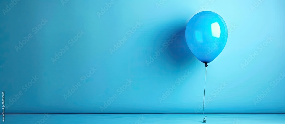 Poster A blue balloon on a soft blue backdrop perfect for incorporating text or images within the frame. with copy space image. Place for adding text or design