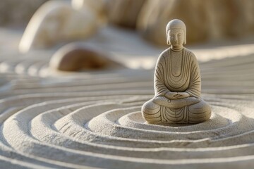 Naklejka premium Serenity and Simplicity. A Balance of Harmony and Purity in Zen Meditation