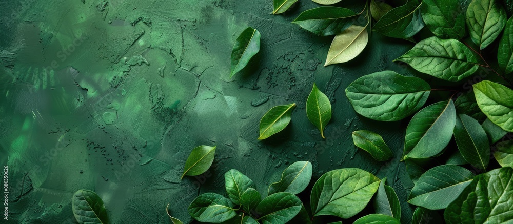 Poster organic products and nature themed concepts are portrayed in the green arrow design along with a nat