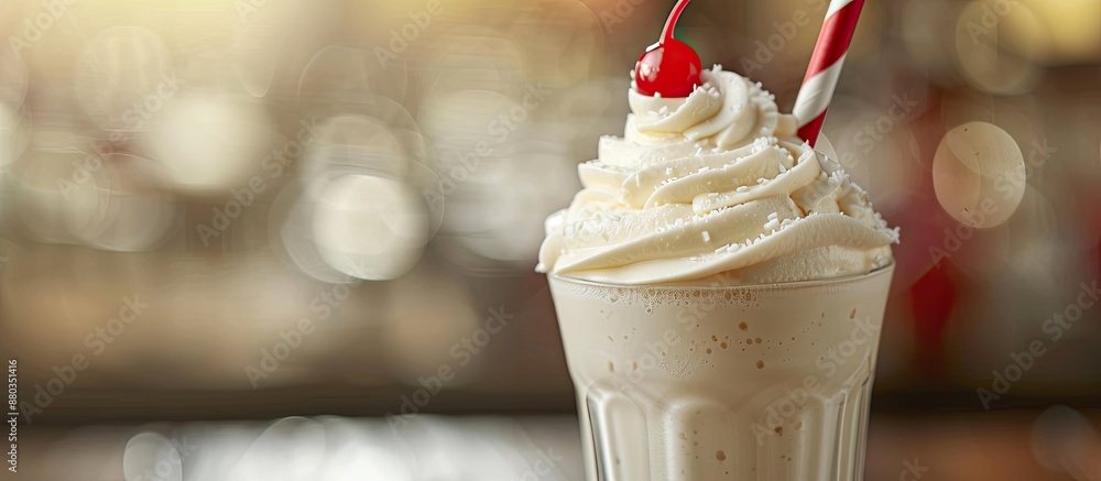 Canvas Prints Close up image of a mouthwatering milkshake with ample room for additional content