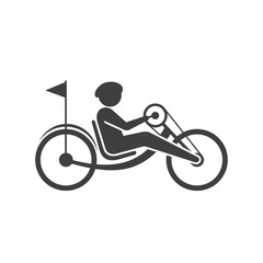 adaptive bicycle, disability bike, vector art.