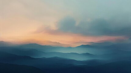 Obraz premium A serene and ethereal abstract artwork featuring a smooth gradient blend of pastel colors The composition transitions seamlessly from soft pinks and purples to gentle blues and war