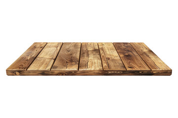 Wooden shelves isolated on transparent background