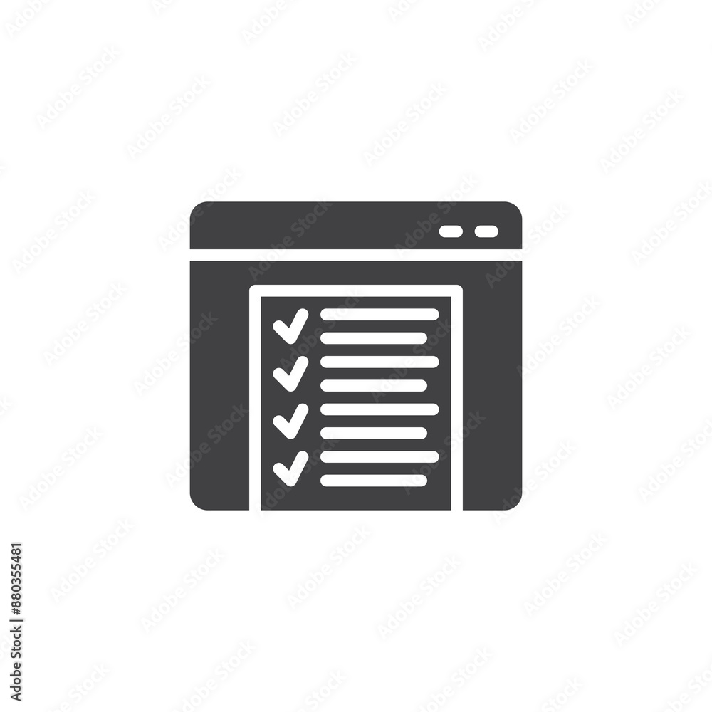 Poster web page with a checklist vector icon