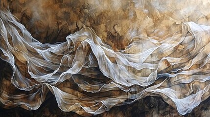 An ethereal abstract artwork with a smooth gradient blending warm and cool tones The image transitions seamlessly from light beige and peach to soft lavender and brown