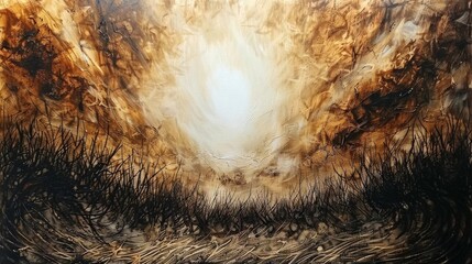 An ethereal abstract artwork with a smooth gradient blending warm and cool tones The image transitions seamlessly from light beige and peach to soft lavender and brown