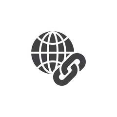 Network with chain link vector icon